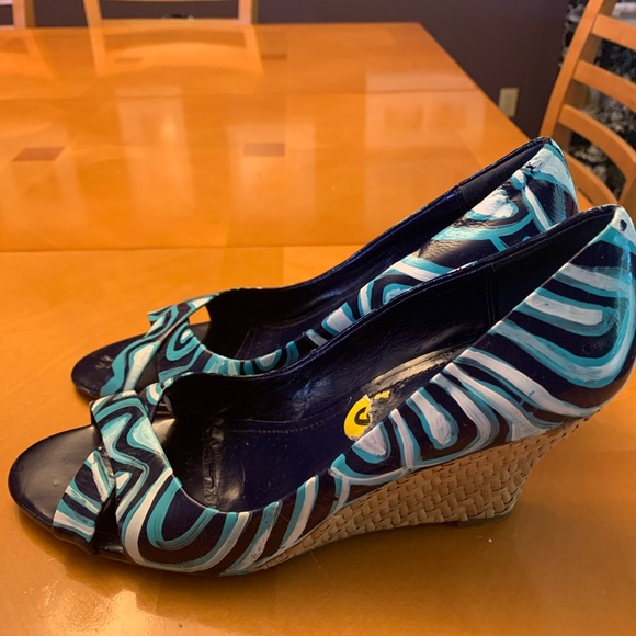 Franco Sarto hand painted vintage open toed shoes! - Picture 3 of 6